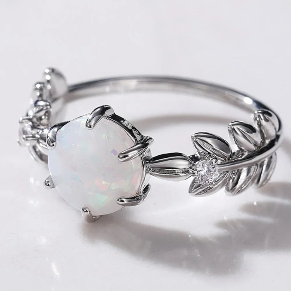 💎Dainty Opal CZ Silver Plated Beautiful Fashion Trendy Ring for , UNVN12…